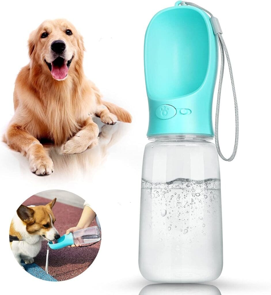 Dog Water Bottle, Leak Proof Portable Puppy Water Dispenser, 550ml Antibacterial Water Feeder For Pets, Dog Cat Pet Outdoor Walking Travelling Drinking Cup, Drinking Bowl (Blue)