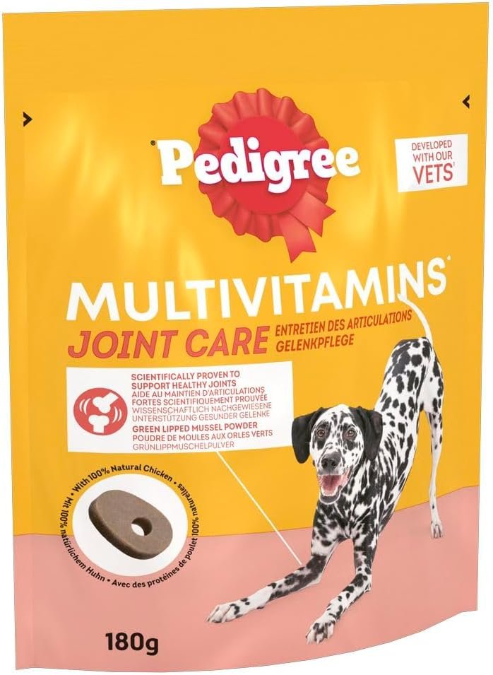 Pedigree Multivitamins Joint Care, 30 Soft Chew Supplements for Dogs, 180 g, with Natural Chicken, Treats to support Healthy Joints