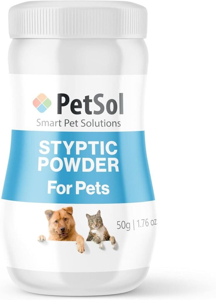 PetSol Styptic Powder For Pets (Large 50g Tub) Stops Bleeding Fast in Dogs, Cats, Birds, Rabbits Pets, Safe Treatment for Cuts, Nail Clipper Nicks and Grooming First Aid