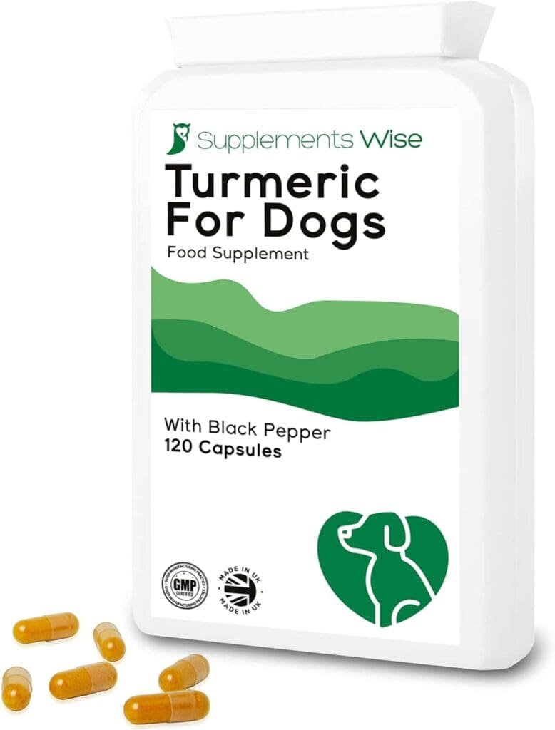 Turmeric For Dogs - Dog Pain Relief Anti Inflammatory for Hips and Joints - Dog Joint Supplements for Senior Dogs - Curcumin Turmeric Supplements for Dogs with Black Pepper - 120 x 500mg Capsules