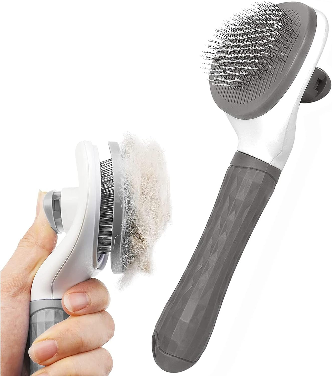 dog brush cat brush grooming combself cleaning cat dog slicker brushes with smooth handlepet grooming tool with cleaning