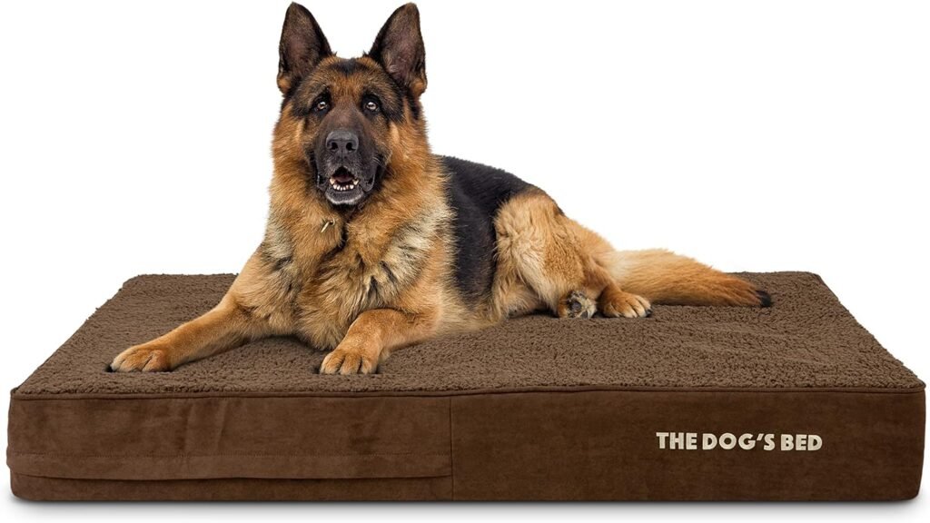 The Dog’s Bed Orthopaedic Dog Bed XL Brown Plush, Waterproof Memory Foam Dog Bed